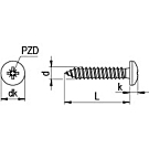 Zelftappers DIN 7981 pozidrive 2,9x9,5 verzinkt 100 stuks