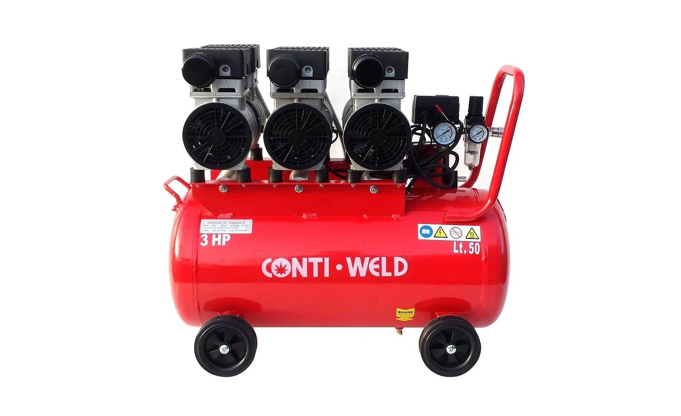 Gewond raken Los barrière Conti-Weld olievrije geluidsarme compressor LBWS 50 liter 8 bar 6...
