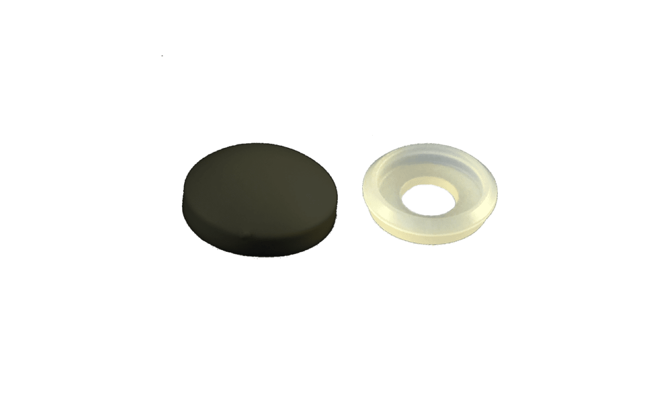 Naar behoren inhoudsopgave Tether Afdekkapjes met ring (10 mm doorsnee) zwart - 100 stuks